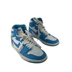 Nike Air Max Men's White Blue Hi Top Sneakers Size 7 - Preowned